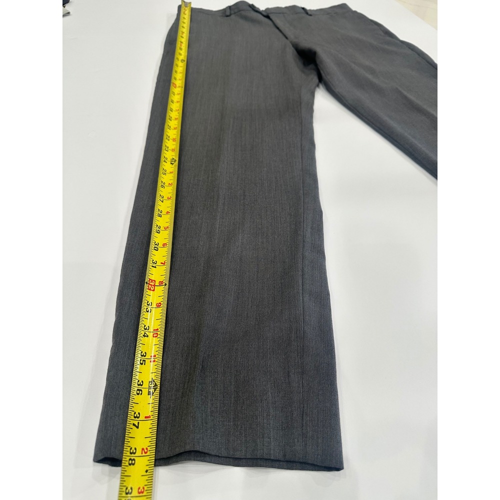 Egara Mens 100% Wool Dress Pants Charcoal Gray Flat Front Trousers Size 36x29 - Picture 4 of 8
